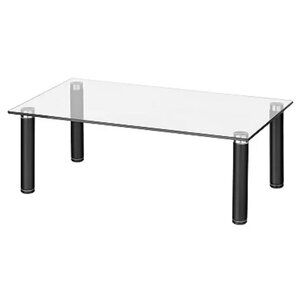 NEW mDesign Flat Clear Glass Modern Platform Large Laptop Computer Riser Shelf